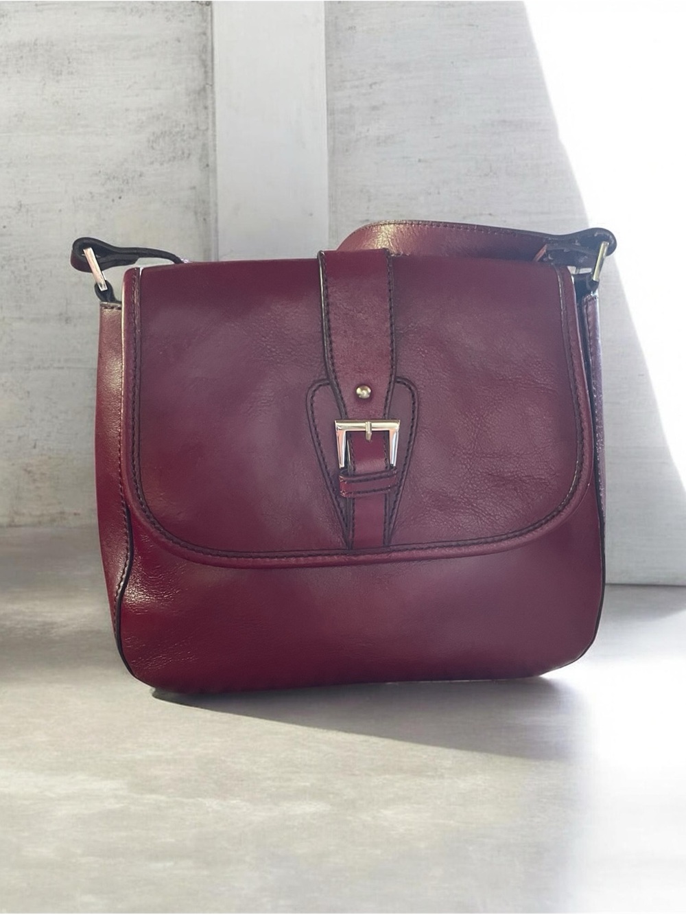 Etienne Aigner  Cherry Leather Crossbody Bag - Timeless Everyday Style